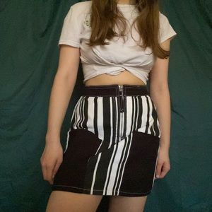 Black and white denim skirt- urban outfitters